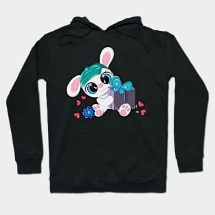 Cute animal with a gift in its paws. Hoodie